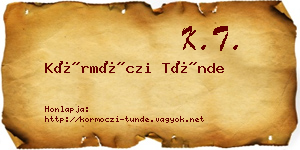 Körmöczi Tünde névjegykártya