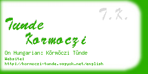 tunde kormoczi business card
