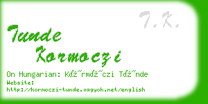 tunde kormoczi business card